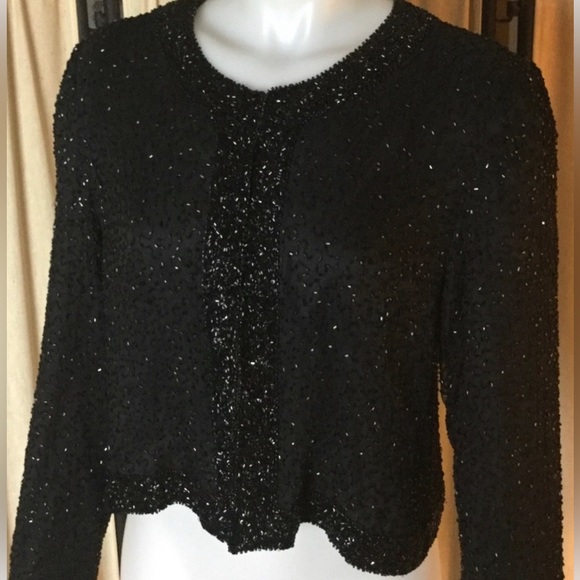 Vintage Stenay late 50/early 60s SILKbeaded blouse/jacket.    PL - Picture 2 of 8